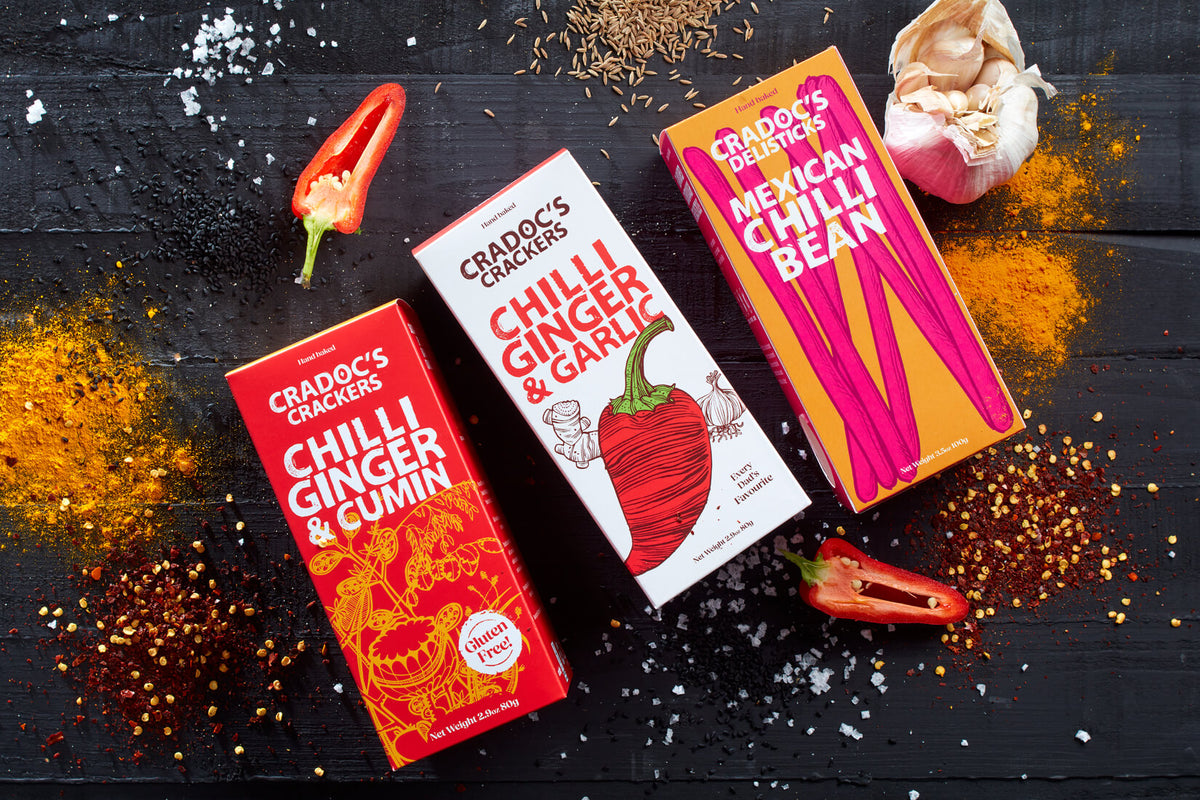 Cradoc's Gluten Free Chilli Ginger &amp; Cumin Crackers 80g