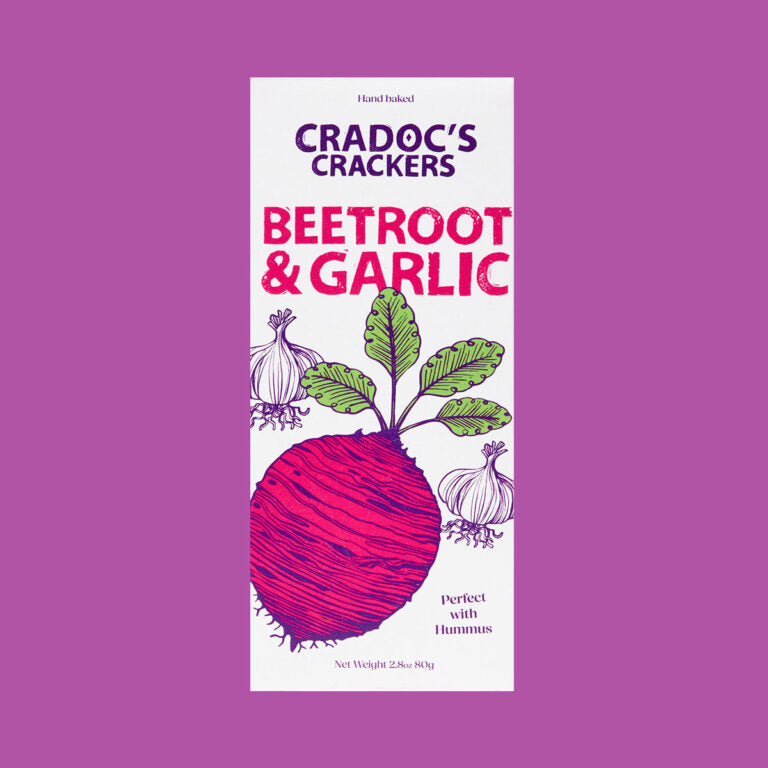 Cradoc's Beetroot and Garlic Crackers 80g