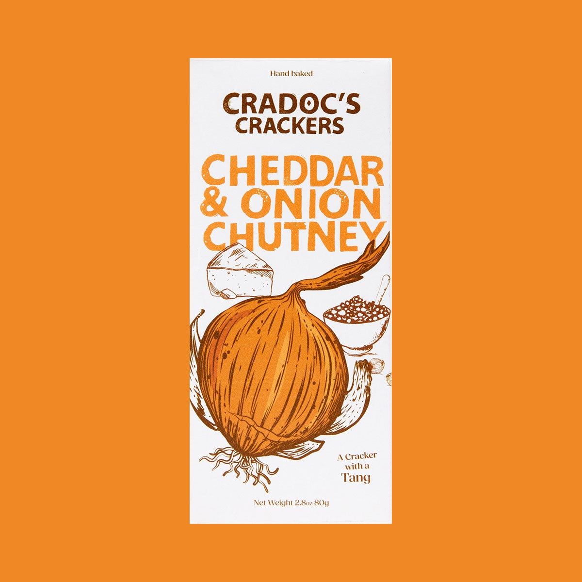 Cradoc's Cheddar &amp; Onion Chutney Crackers 80g