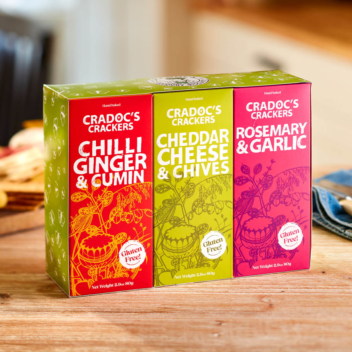 Cradoc's Gluten Free Hand Baked Crackers 3 pack