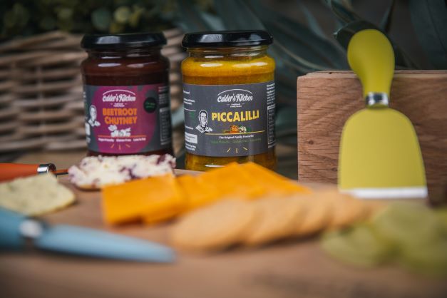 Multi Coloured Steel Cheese Knife Set &amp; Branded Wooden Holder